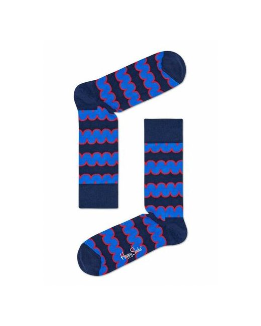 Happy Socks Носки унисекс Dressed Square Crew Sock с цветными волнами мятный 29