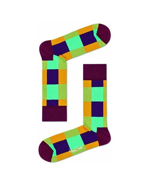 Happy Socks Носки унисекс Lumberjack Sock в клетку зеленый с желтым 25