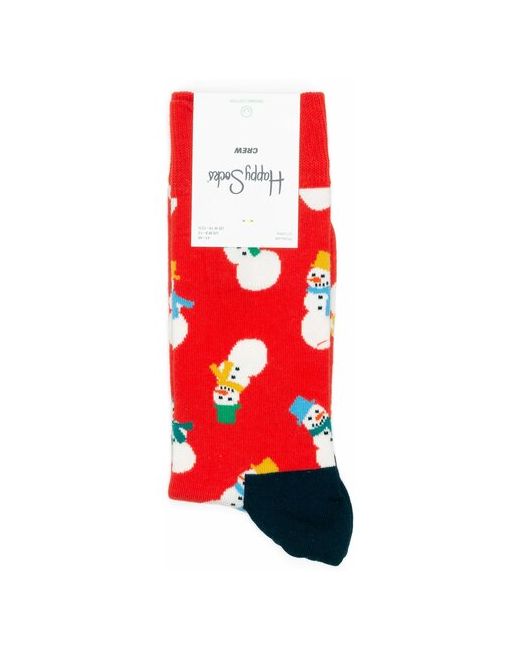 Happy Socks Big Dot Snowman Black носки с горошинами и снеговиком 36-40