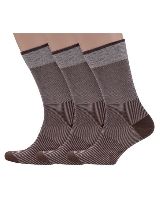 Grinston Комплект из 3 пар мужских носков Sergio Di Calze PINGONS мерсеризованного хлопка размер 25