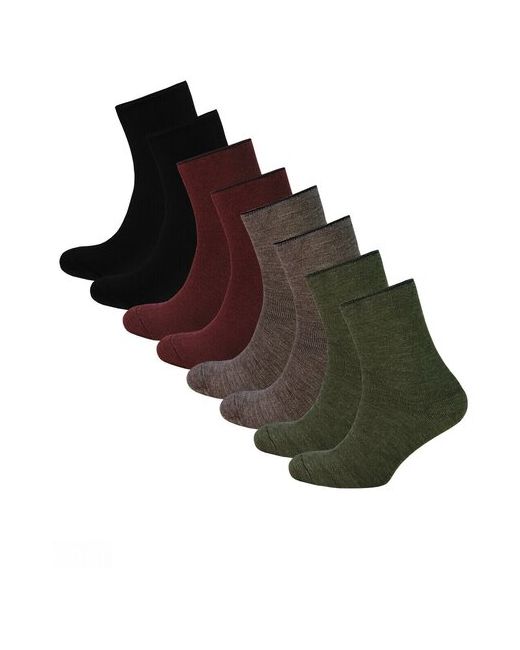 Status Носки махровые без резинки 8 пар черный коричневый бордовый размер 23-25