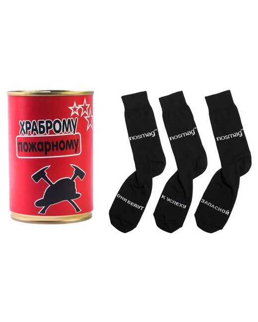 NosMag носки Трио в банке храброму пожарному черные размер 40-45