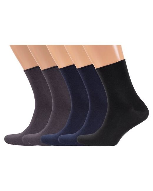 RuSocks Комплект из 5 пар мужских носков без резинки Орудьевский трикотаж микс 1 размер 27-29 42-45