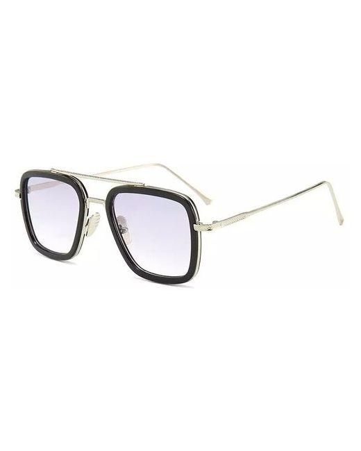 DarkCrystal Солнцезащитные очки/Имиджевые очки в стиле Тони Старка/очки для и унисекс/очки квадратные/модный дизайн оправы серебро