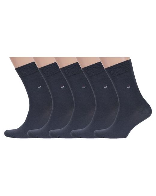RuSocks Комплект из 5 пар мужских носков Орудьевский трикотаж темно размер 25 38-40