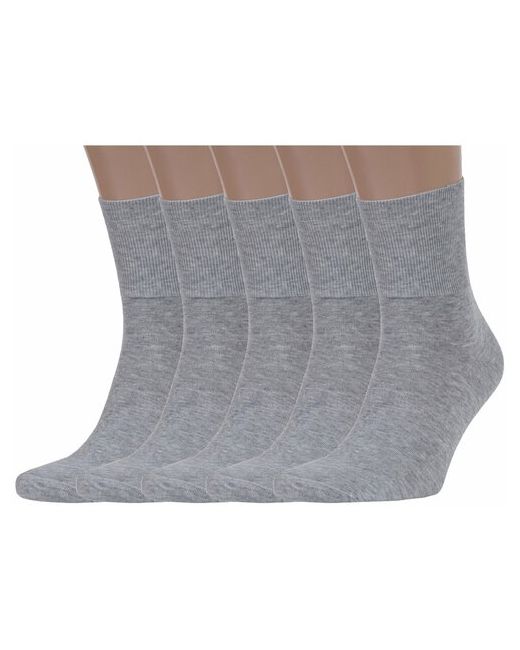 RuSocks Комплект из 5 пар мужских носков с анатомической резинкой Орудьевский трикотаж светло размер 25-27 38-41