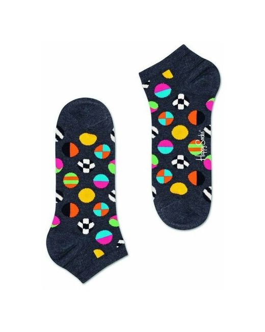 Happy Socks Низкие носки унисекс Clashing Dot Low Sock с цветными мячиками темно 29