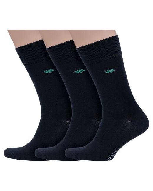 Grinston Комплект из 3 пар мужских бамбуковых носков socks PINGONS черные размер 29