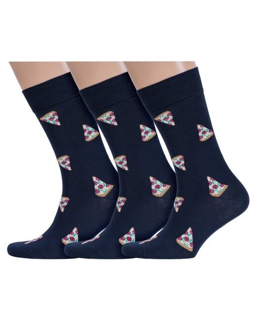 RuSocks Комплект из 3 пар мужских носков Орудьевский трикотаж м3-13048 темно размер 25-27 38-41