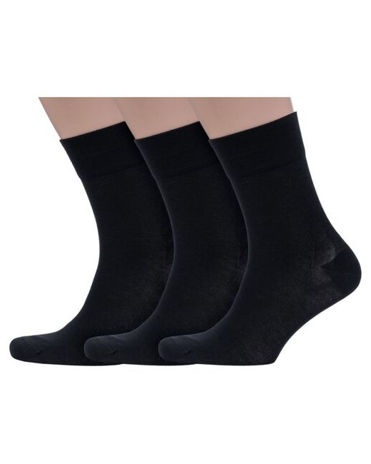Grinston Комплект из 3 пар мужских бамбуковых носков socks PINGONS черные размер 29