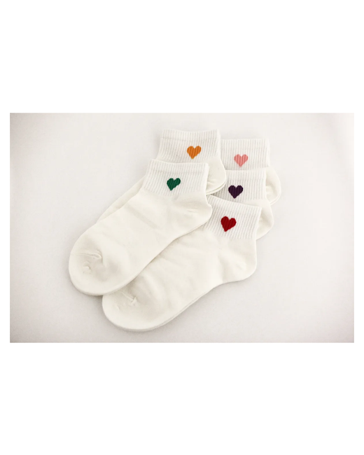 Mega Outlet Комплект белых носков с сердцем носки из хлопка 10 пар набор
