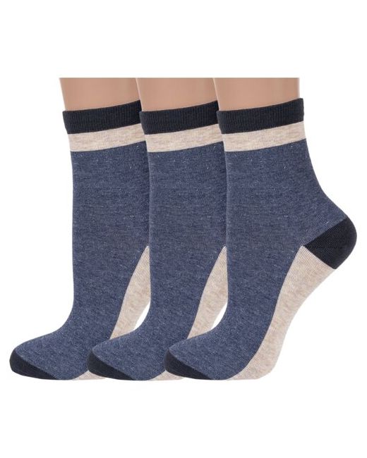 RuSocks Комплект из 3 пар женских носков Орудьевский трикотаж размер 23-25 39