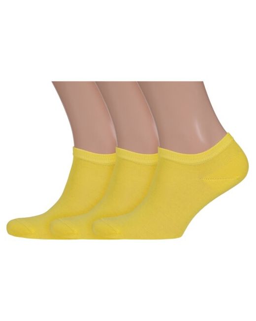 Lorenzline Комплект из 3 пар мужских носков желтые размер 25 39-40