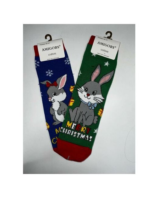 Amigobs Новогодние носки с зайцем или новогодние праздничные