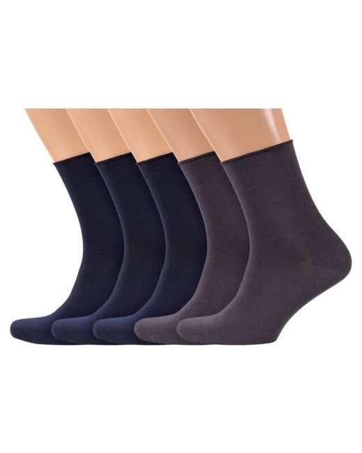RuSocks Комплект из 5 пар мужских носков без резинки Орудьевский трикотаж микс 2 размер 25-27 39-42