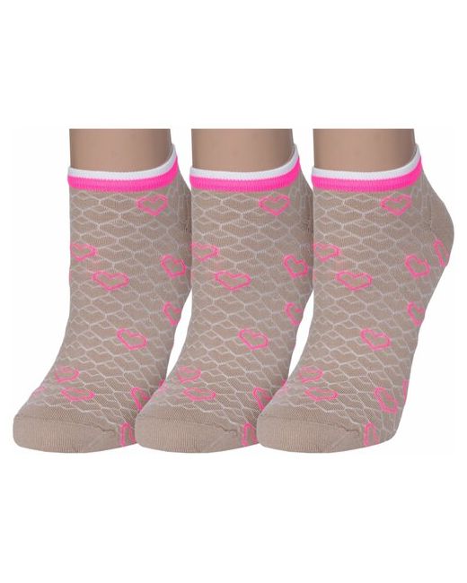 RuSocks Комплект из 3 пар женских спортивных носков Орудьевский трикотаж размер 23-25