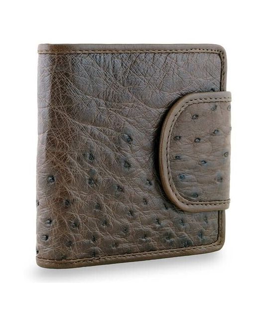 Exotic Leather Стильный компактный кошелек унисекс из натуральной кожи страуса