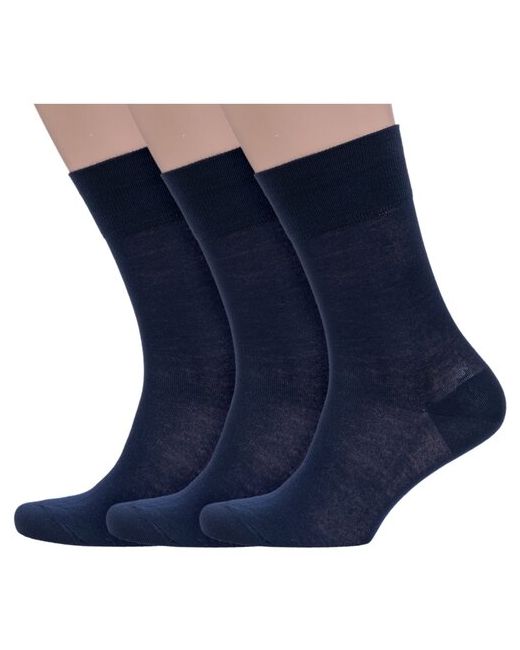 Grinston Комплект из 3 пар мужских носков socks PINGONS 100 микромодала темно размер 25