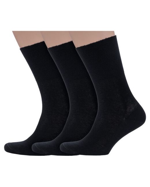 Dr. Feet Комплект из 3 пар мужских медицинских носков PINGONS 100 хлопка черные размер 25