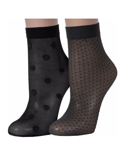 Conte Комплект из 2 пар женских носков черные размер 23-25
