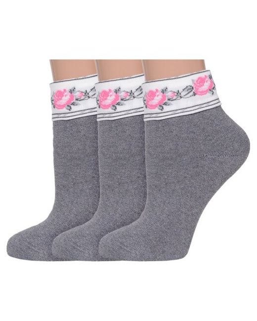 RuSocks Комплект из 3 пар женских махровых носков Орудьевский трикотаж размер 23-25