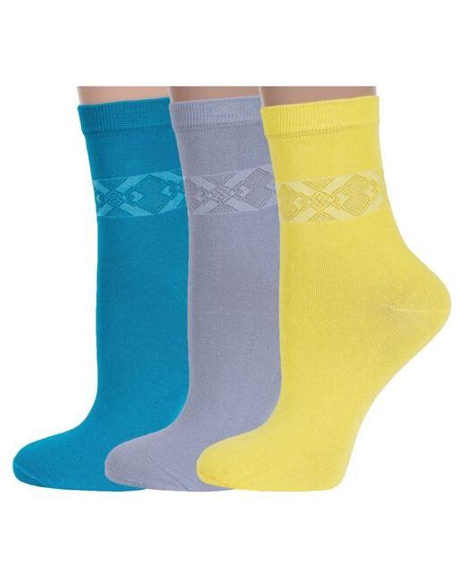 RuSocks Комплект из 3 пар женских носков Орудьевский трикотаж микс размер 23-25 39