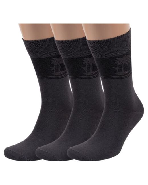 Хох Комплект из 3 пар мужских носков вискозы темно размер 25 38-40