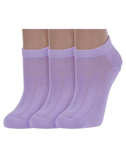 Lorenzline Комплект из 3 пар женских носков сиреневые размер 23 36-37