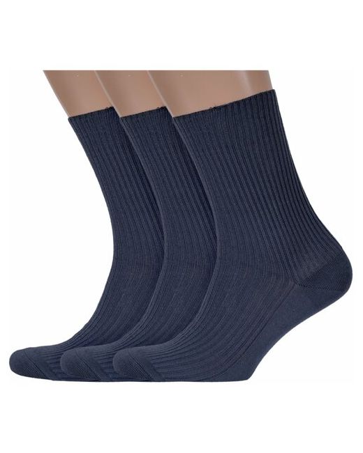 Брестские Комплект из 3 пар мужских медицинских носков БЧК 100 хлопка рис. 009 темно размер 27 42-43