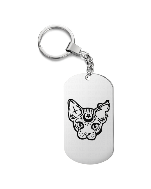 UEGrafic Брелок с гравировкой лысый кот подарочный жетон на сумку ключи в подарок