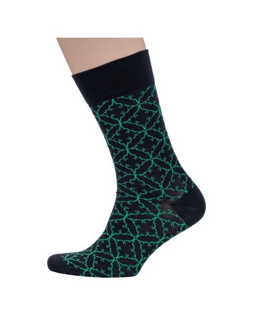 Sergio di Calze носки из мерсеризованного хлопка PINGONS черно-зеленые размер 27