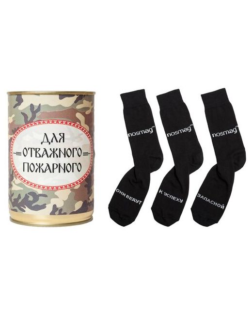 NosMag носки Трио в банке для отважного пожарного черные размер 40-45