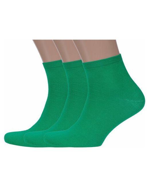 RuSocks Комплект из 3 пар мужских укороченных носков Орудьевский трикотаж зеленые размер 25-27 38-41