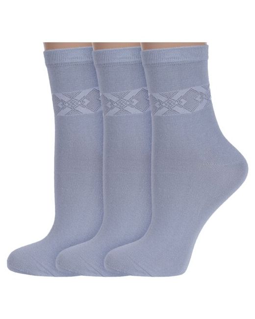 RuSocks Комплект из 3 пар женских носков Орудьевский трикотаж светло размер 23-25 39
