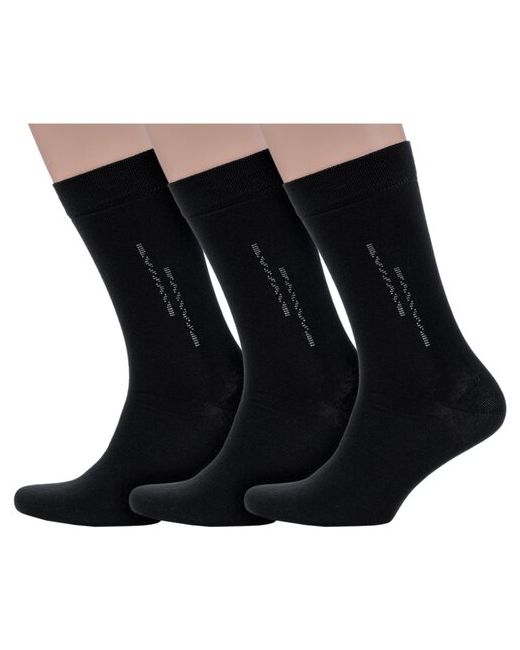 Носкофф Комплект из 3 пар мужских носков алсу черные размер 27-29