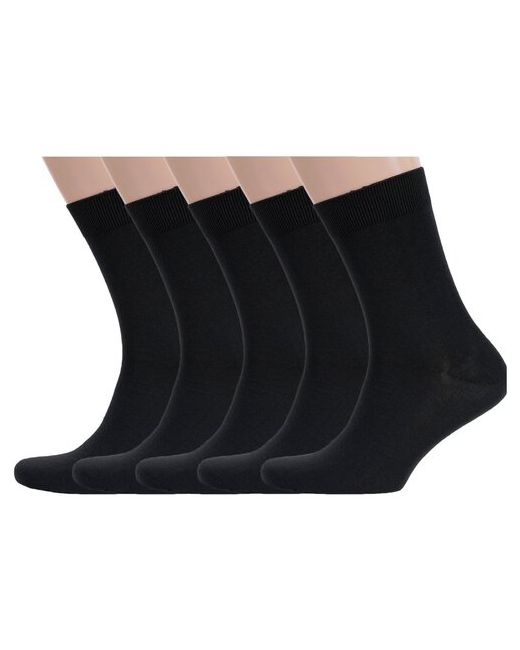 RuSocks Комплект из 5 пар мужских носков Орудьевский трикотаж черные размер 31 46-47