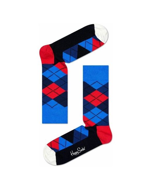 Happy Socks Яркие носки унисекс Argyle Sock с геометрическим принтом синий красным 25