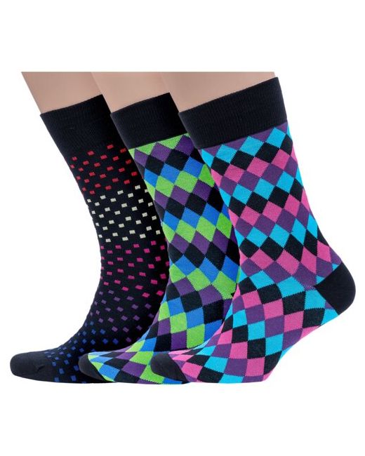 Grinston Комплект из 3 пар мужских носков socks PINGONS микс 2 размер 25