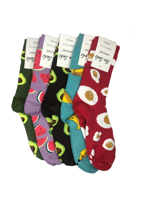 Mega Outlet Носки с принтом FRUITS 5 пар набор носков носки фруктами ярким яркие модные
