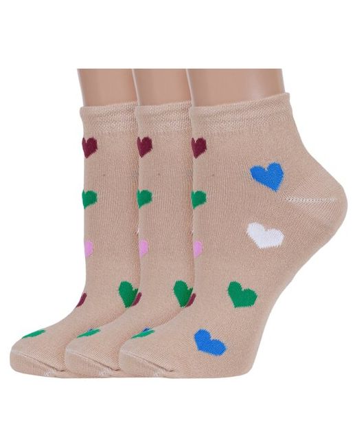 Альтаир Комплект из 3 пар женских носков размер 21-23