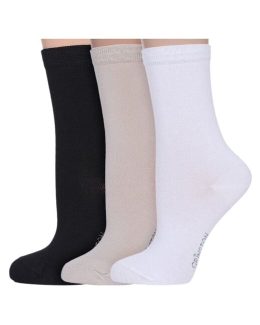 Grinston Комплект из 3 пар женских бамбуковых носков socks PINGONS микс 1 размер 23