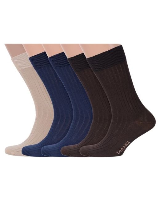 Lorenzline Комплект из 5 пар мужских носков 100 хлопка микс размер 25 39-40