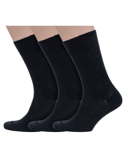Sergio di Calze Комплект из 3 пар мужских носков PINGONS 100 шерсти черные размер 27