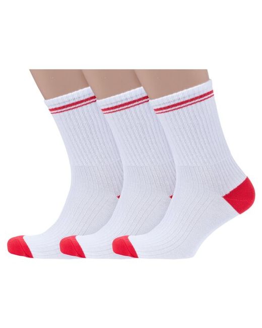 Алсу Комплект из 3 пар мужских носков Носкофф рис. 2884 красные размер 23-25