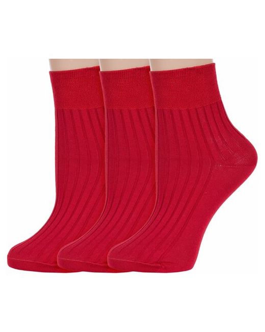 RuSocks Комплект из 3 пар женских носков Орудьевский трикотаж 100 хлопка размер 23