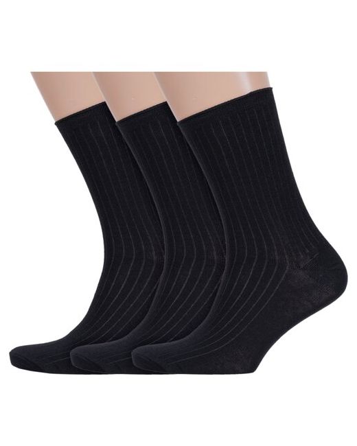 Альтаир Комплект из 3 пар носков с ослабленной резинкой черные размер 25 39-41