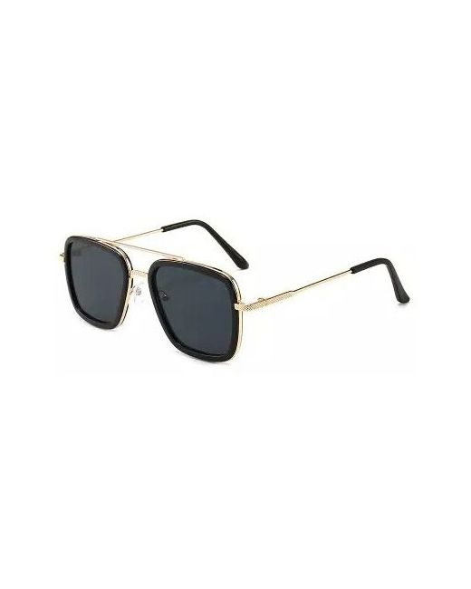 DarkCrystal Солнцезащитные очки/Имиджевые очки в стиле Тони Старка/очки для и унисекс/очки квадратные/модный дизайн оправы золото