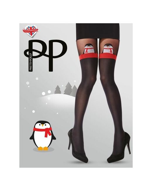 PrettyPolly Забавные колготки с имитацией ботфорт и пингвинами Чулки S-M-L