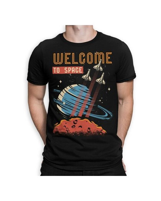 Dream Shirts Футболка DreamShirts Добро пожаловать в космос Прикольная футболка Черная M