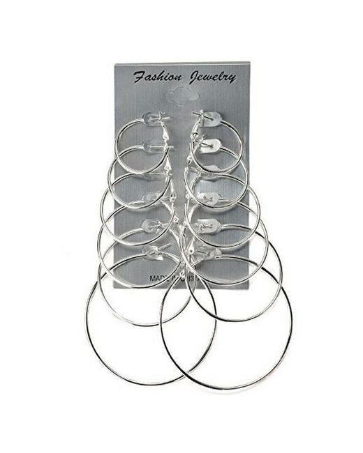 Drakon Irg Серьги 6 пар серьги-конго колечки кольца набор сережек серег бижутерия аксессуары подарок украшения